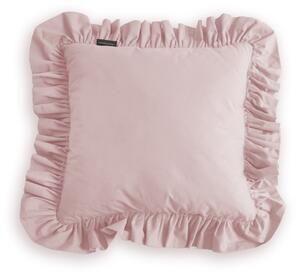 Dekorační polštář s volánkem ČTVEREC z bavlny - Světle růžová