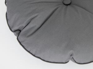 Dekorační bavlněný polštář KNOFLÍK - Tmavě šedá