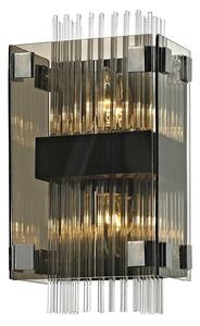 HUDSON VALLEY nástěnné svítidlo APOLLO kov/sklo bronz/chrom/kouřová E14 2x40W B5902-CE