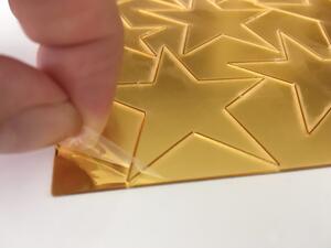 20 zlatých zrcadlových hvězdiček 20 ks 3 cm až 6,5 cm
