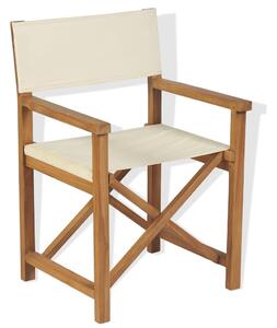 Skládací režisérská židle 2 ks masivní teakové dřevo