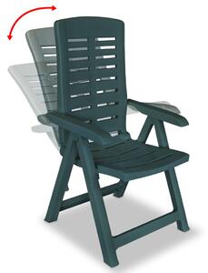 Polohovatelné zahradní židle 2 ks plastové zelené