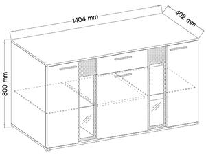 Obývací stěna SALSA + komoda | artisan | 3D povrch