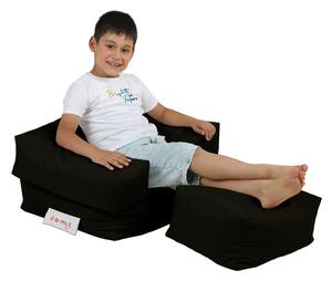 Atelier del Sofa Zahradní sedací vak Kids Single Seat Pouffe - Black, Černá