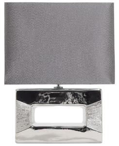Stříbrná hedvábná noční stolní lampa ONYX