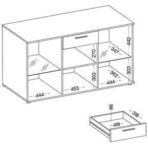 Obývací stěna SALSA + komoda | bílá | 3D povrch
