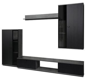 Obývací stěna SALSA | matera/černá | 3D povrch