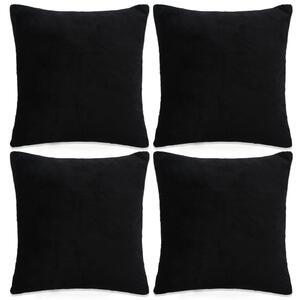 Povlaky na polštář 4 ks textil 50 x 50 cm černé