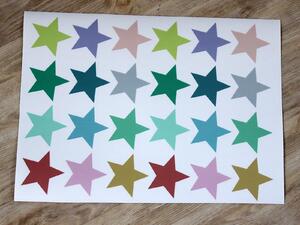 Barevné hvězdy 24 kusů 6 x 6 cm