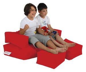 Atelier del Sofa Zahradní sedací vak Kids Double Seat Pouf - Red, Červená