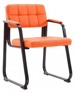 Jídelní / konferenční židle Kalibra podnož černá / syntetická kůže, oranžová