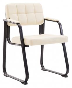 Jídelní / konferenční židle Kalibra podnož černá / syntetická kůže, krémová