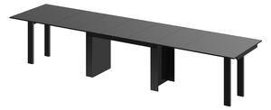 Jídelní stůl Margo- rozklad od 170 cm do 410 cm, deska černý lesk/ nohy černý lesk