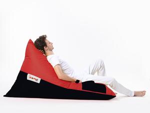 Atelier del Sofa Zahradní sedací vak Pyramid Large Double Color Bed Pouf - Red, Červená, Černá