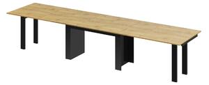 Jídelní stůl Margo- rozklad od 170 cm do 410 cm, deska Slunečný dub / nohy černý lesk