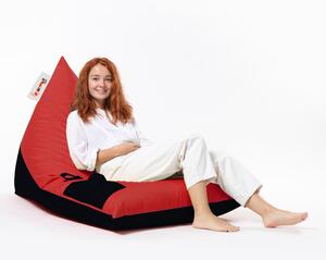 Atelier del Sofa Zahradní sedací vak Pyramid Large Double Color Bed Pouf - Red, Červená, Černá