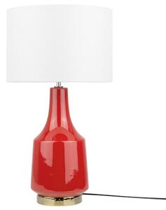 Červená stolní lampa TRIVERSA
