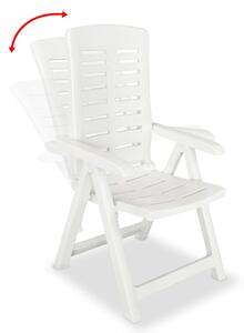 Polohovatelné zahradní židle 2 ks plastové bílé