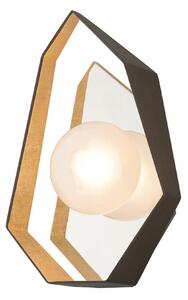 HUDSON VALLEY nástěnné svítidlo ORIGAMI kov/sklo černá/topaz G9 2x6W B5521-CE