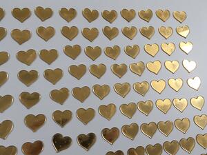 80 zlatých zrcadlových srdíček 2 x 2 cm (80 ks)