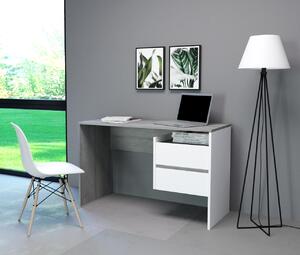 Levný PC stůl Porto 3, beton/bílý