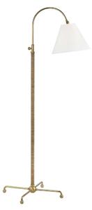 HUDSON VALLEY stojací lampa CURVES NO. 1 ocel/textil staromosaz/bílá E27 1x40W MDSL503-AGB-CE