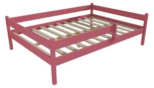 Vomaks Dětská postel DP 027 XL se zábranou Rozměr: 120 x 200 cm, Barva: barva růžová