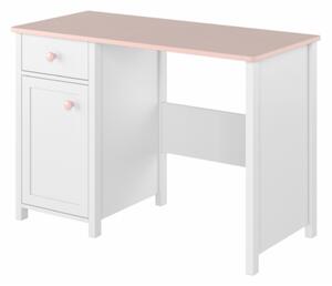PC stůl Anna 03 bílá/růžová