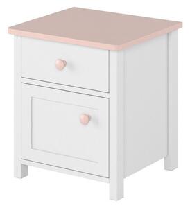 Noční stolek Anna 7 bílá/růžová