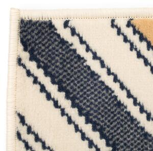 Moderní koberec se zigzag vzorem 80 x 150 cm hnědo-černo-modrý