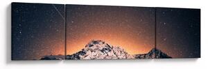 Obraz hvězdné oblohy s horami (170x50 cm)