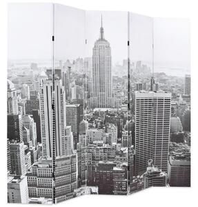 Skládací paraván 200 x 170 cm New York by Day černobílý
