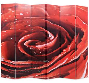 Skládací paraván 228 x 170 cm růže červený