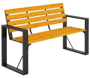 Outsunny 2místná zahradní lavice — 136 × 54 × 82 cm (přírodní dřevo) | Aosom
