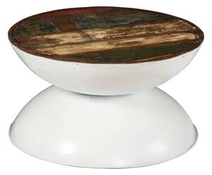 Konferenční stolek masivní recyklované dřevo bílý 60x60x33 cm