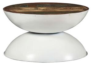 Konferenční stolek masivní recyklované dřevo bílý 60x60x33 cm