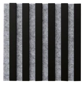 Akustické a dekorativní stěnové lamely Černá matná, Filc šedý