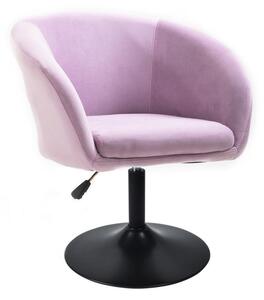 Židle VENICE VELUR na černém talíři - fialový vřes
