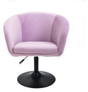 Židle VENICE VELUR na černém talíři - fialový vřes