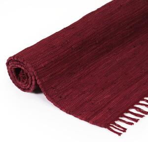 Ručně tkaný koberec Chindi bavlna 80 x 160 cm vínový
