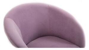Židle VENICE VELUR na stříbrné podstavě s kolečky - fialový vřes