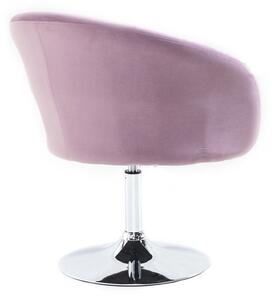 Židle VENICE VELUR na stříbrném talíři - fialový vřes