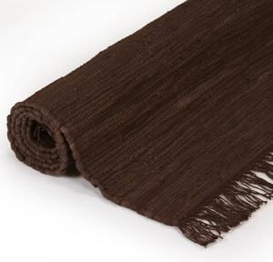 Ručně tkaný koberec Chindi bavlna 80 x 160 cm hnědý