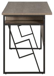 Psací stůl s policí 120 x 60 cm tmavé dřevo/černý FORRES