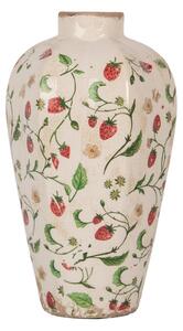 Keramická váza s dekorem jahod Bertjan / Wild Strawberries S – 17x29 cm