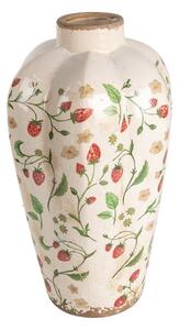 Keramická váza s dekorem jahod Bertjan / Wild Strawberries M – 21x35 cm