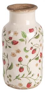 Keramická váza s dekorem jahod Bertjan / Wild Strawberries M – 14x26 cm