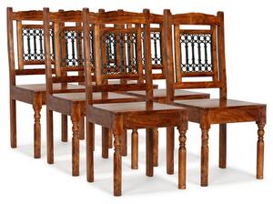 Jídelní židle 6 ks masiv sheeshamový povrch klasický styl