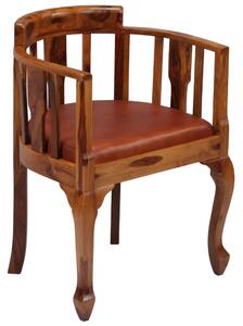 Jídelní židle 2 ks pravá kůže a masivní sheeshamové dřevo