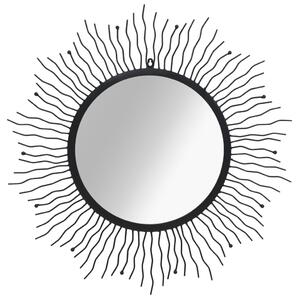 Nástěnné zrcadlo Zářící slunce 80 cm černé